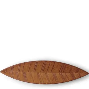 MIYA Company Large Plates | Hazara Leaf Plate Brown 14.5" X 3.75"