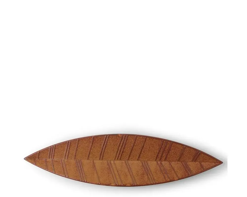 hazara_leaf_plate_brown__x__1-1.webp MIYA Company Large Plates | Hazara Leaf Plate Brown 14.5" X 3.75"