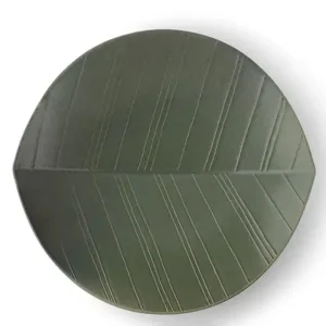 MIYA Company Serving Bowls & Plates | Hazara Leaf Plate Green 11.75"