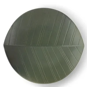 MIYA Company Serving Bowls & Plates | Hazara Leaf Plate Green 11.75"