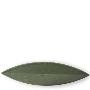 MIYA Company Serving Bowls & Plates | Hazara Leaf Plate Green 14.5" X 3.75"