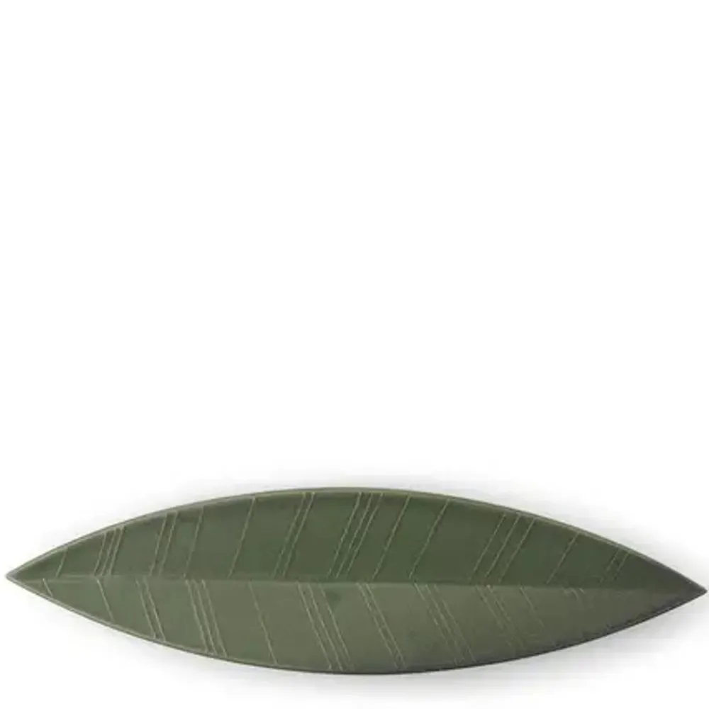 hazara_leaf_plate_green__x__0-1.webp MIYA Company Serving Bowls & Plates | Hazara Leaf Plate Green 14.5" X 3.75"