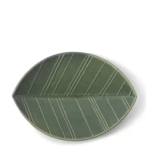 MIYA Company Medium Plates | Hazara Leaf Plate Green 6" X 4.25"