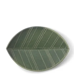 MIYA Company Medium Plates | Hazara Leaf Plate Green 6" X 4.25"