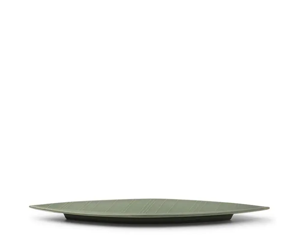 hazara_leaf_plate_green__x__3-1.webp MIYA Company Serving Bowls & Plates | Hazara Leaf Plate Green 14.5" X 3.75"