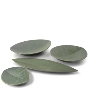 MIYA Company Serving Bowls & Plates | Hazara Leaf Plate Green 14.5