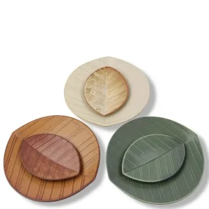 MIYA Company Medium Plates | Hazara Leaf Plate Green 6