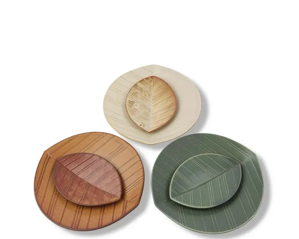 hazara_leaf_plate_green__x__4.webp MIYA Company Medium Plates | Hazara Leaf Plate Green 6" X 4.25"