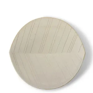 MIYA Company Medium Plates | Hazara Leaf Plate White 8.75
