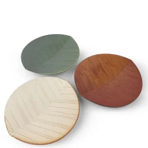 MIYA Company Medium Plates | Hazara Leaf Plate White 8.75