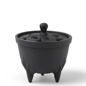 MIYA Company Incense | Incense Holder Cast Iron Black Flower Petal