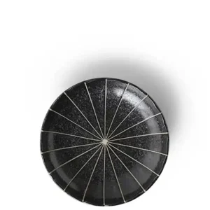 MIYA Company Small Plates | Kasa Lines Black 4.75" Plate