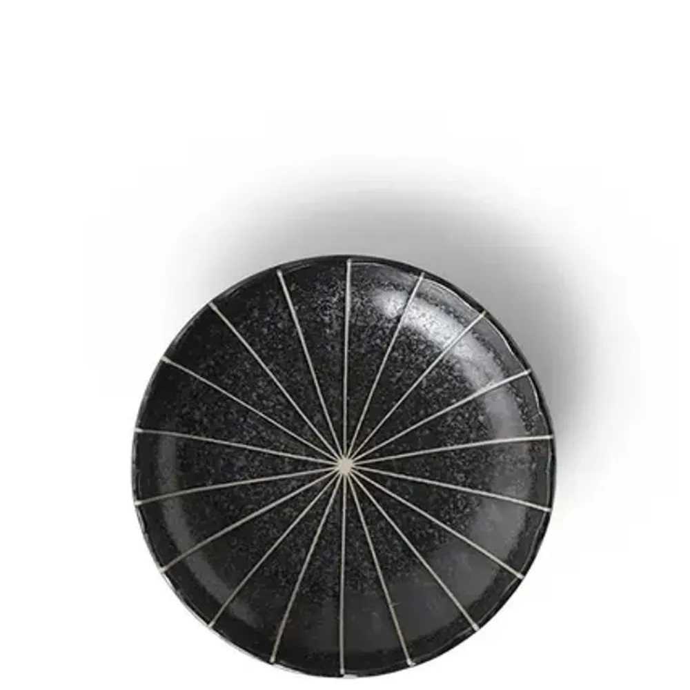 kasa_lines_black__plate_0.webp MIYA Company Small Plates | Kasa Lines Black 4.75" Plate