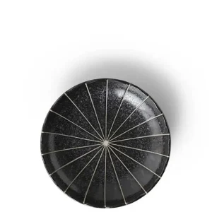 MIYA Company Small Plates | Kasa Lines Black 4.75" Plate