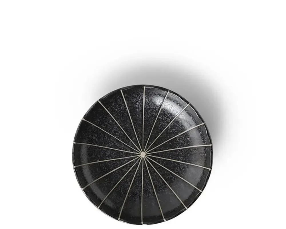 kasa_lines_black__plate_1.webp MIYA Company Small Plates | Kasa Lines Black 4.75" Plate