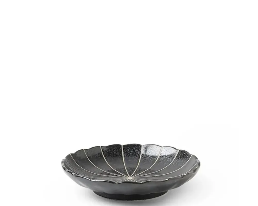 kasa_lines_black__plate_2.webp MIYA Company Small Plates | Kasa Lines Black 4.75" Plate