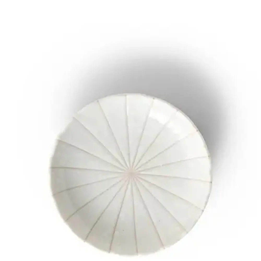 kasa_lines_white__plate_0.webp MIYA Company Small Plates | Kasa Lines White 4.75" Plate