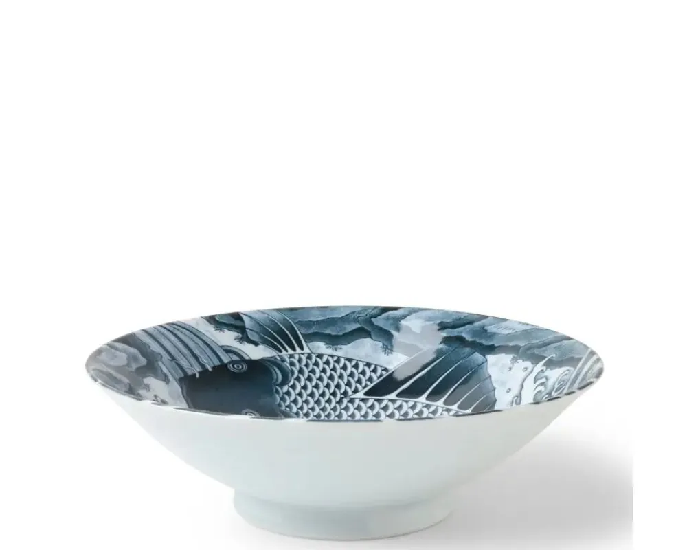 koi__serving_bowl_gray_1.webp MIYA Company Mythical Creatures | Koi 10" Serving Bowl Gray