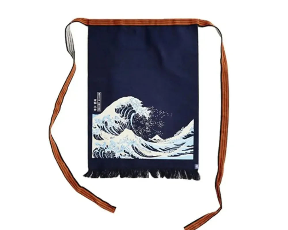 maekake_canvas_apron__great_wave_1.webp MIYA Company Textile | Maekake Canvas Apron - Great Wave