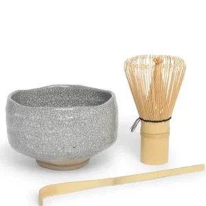 MIYA Company Matcha Bowls & Accessories | Matcha Set Grey Crackle