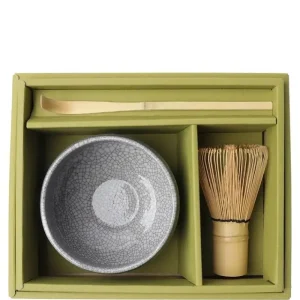 MIYA Company Matcha Bowls & Accessories | Matcha Set Grey Crackle