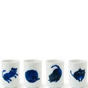 MIYA Company Cats | Midnight Blue Cat Cup Set