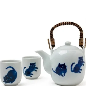 MIYA Company Cats | Midnight Blue Cat Tea Set