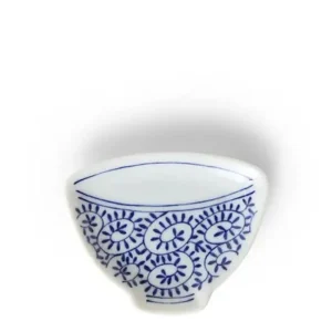 MIYA Company Sauce Dishes | Mini Plate 3.75" Blue & White Teacup Karakusa