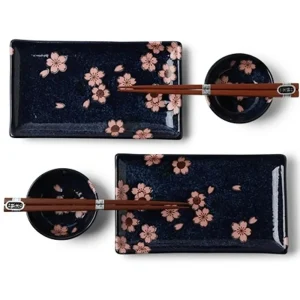 MIYA Company Plate Sets | Namako Pink Sakura Sushi For Two Set