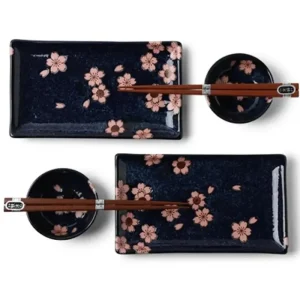 MIYA Company Plate Sets | Namako Pink Sakura Sushi For Two Set