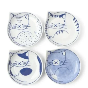 MIYA Company Plates | Nekotori Cat Plate 4.25" Set/4