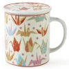 MIYA Company Other | Origami Cranes 8 Oz. Lidded Mug - Pink