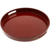 MIYA Company Trays | Red Lacquer Tray Round 13-1/2"