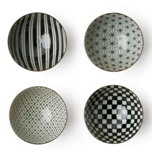 MIYA Company Bowl Sets | Retro Black & White 4.5