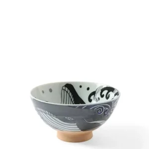 MIYA Company Bowls | Rice Bowl Blue Whale Waves