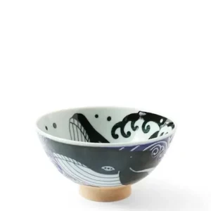 MIYA Company Bowls | Rice Bowl Blue Whale Waves 5"