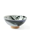 MIYA Company Bowls | Rice Bowl Blue Whale Waves (Xl) 5-3/4"