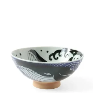 MIYA Company Bowls | Rice Bowl Blue Whale Waves (Xl) 5-3/4"