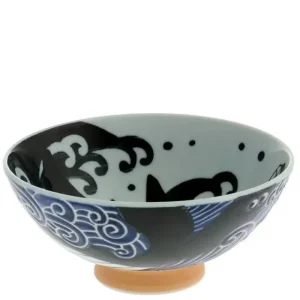 MIYA Company Bowls | Rice Bowl Blue Whale Waves (Xl) 5-3/4