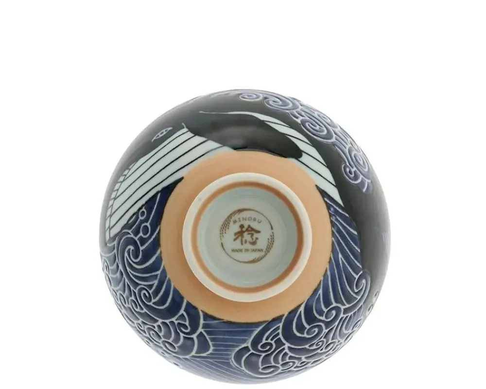 rice_bowl_blue_whale_waves_xl__5.webp MIYA Company Bowls | Rice Bowl Blue Whale Waves (Xl) 5-3/4"