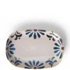 MIYA Company Medium Plates | Rustic Blue Floral Rectangle Plate