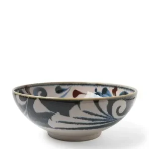 MIYA Company Shallow Bowls | Rustic Blue Vines 8.5" Shallow Bowl