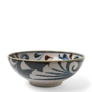MIYA Company Shallow Bowls | Rustic Blue Vines 8.5" Shallow Bowl