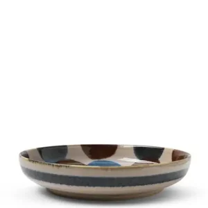 MIYA Company Shallow Bowls | Rustic Dots 7.75" Shallow Bowl