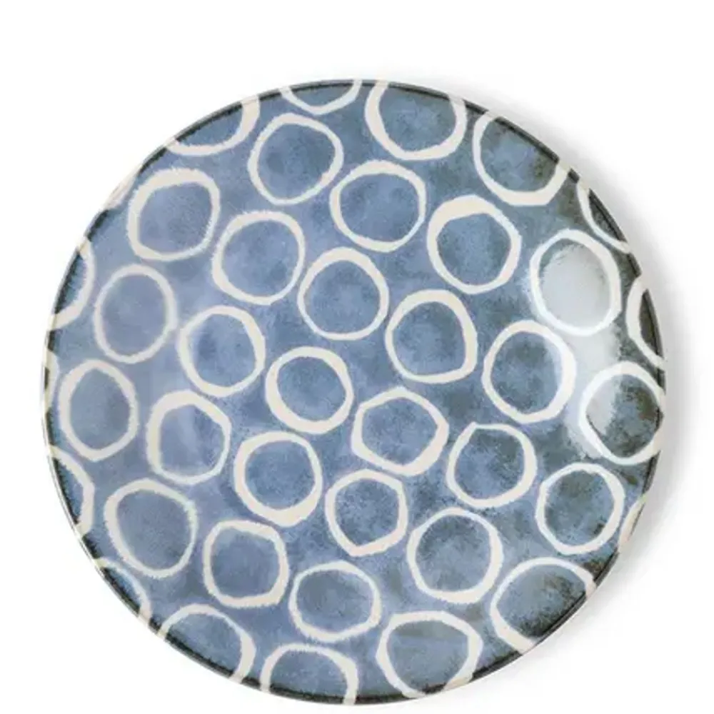 rustic_white_circles__plate_0.webp MIYA Company Large Plates | Rustic White Circles 11" Plate