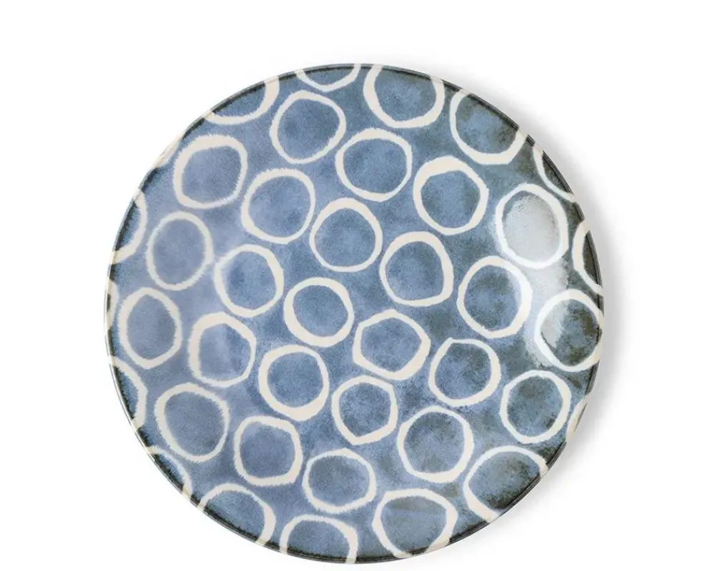 rustic_white_circles__plate_1.webp MIYA Company Large Plates | Rustic White Circles 11" Plate