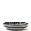 MIYA Company Shallow Bowls | Rustic White Circles 7.75" Shallow Bowl