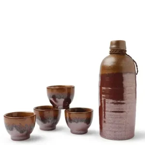 MIYA Company Sake Sets | Sake Set Tetsuaka Kin Nagashi