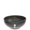 MIYA Company Medium Bowls | Satin Black White Dots 6-1/4" Bowl