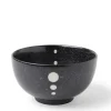 MIYA Company Medium Bowls | Satin Black White Dots 5-1/8" Bowl